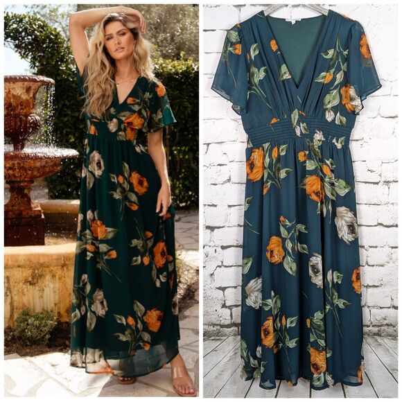 BALTIC BORN Birdie Floral Maxi Dress Boho Cottage Festival Hippie Romantic XL - Picture 1 of 8